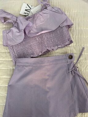 Zara Lilac Two-Piece Skirt Set